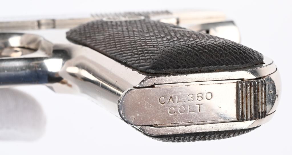 FINE COLT MODEL 1908 380 NICKEL COLT POCKET MODEL