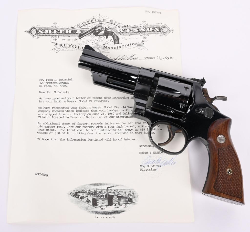 MINTY BOXED S&W MODEL PRE 24 1950 .44 TARGET