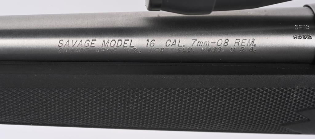 BOXED STAINLESS SAVAGE MODEL 16 BOLT ACTION RIFLE