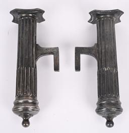 MATCHING PAIR OF ORNATE SILVER CAR VASES