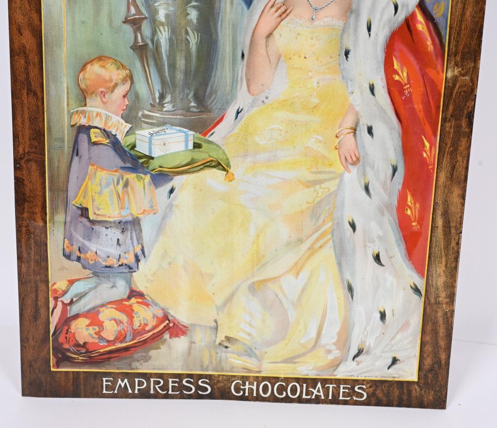 SPARROW’S CHOCOLATES TIN ADVERTISING SIGN