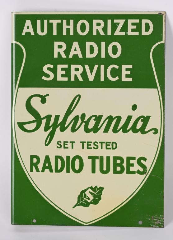 Sylvania Radio Tubes Authorized Service Metal Sign