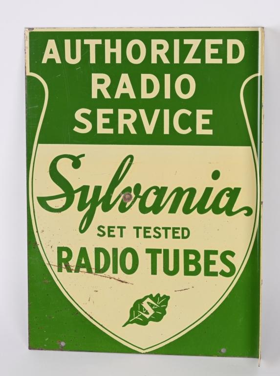 Sylvania Radio Tubes Authorized Service Metal Sign