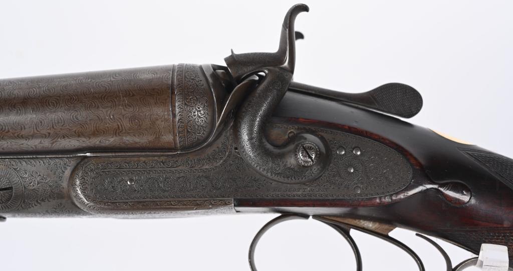 ANTIQUE W.C. SCOTT 10 GA DOUBLE SHOTGUN
