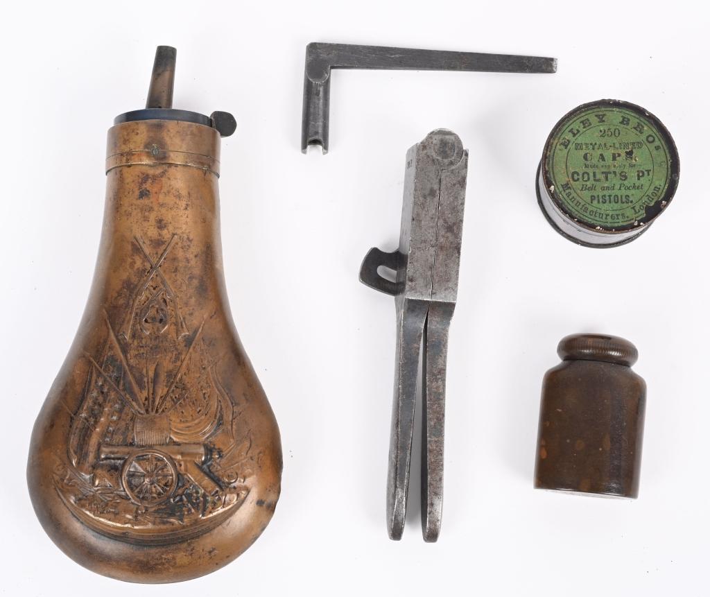 CIVIL WAR INSCRIBED COLT MODEL 1851 W/CASE & ACC.