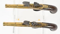 ELEGANT PAIR JOYNER ENGLISH FLINTLOCK PISTOLS