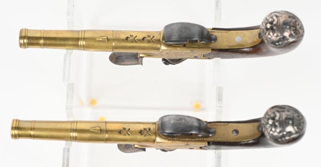 ELEGANT PAIR JOYNER ENGLISH FLINTLOCK PISTOLS