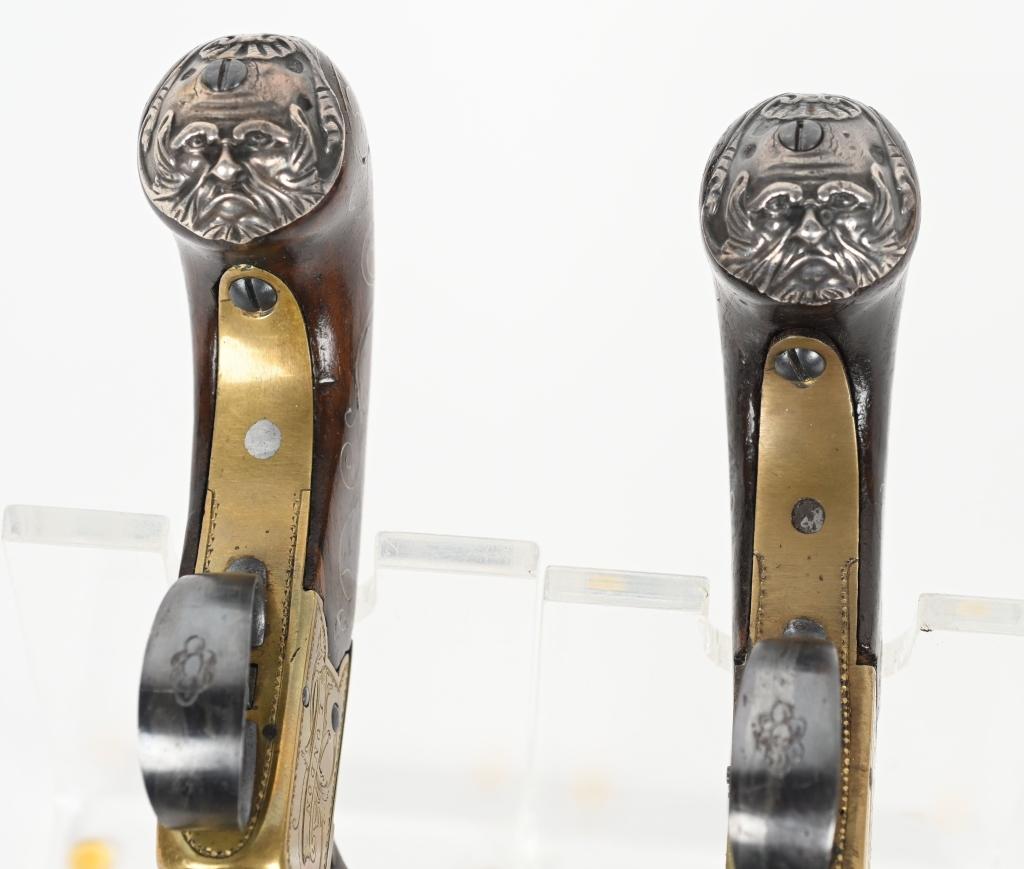ELEGANT PAIR JOYNER ENGLISH FLINTLOCK PISTOLS