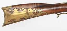 JOE LONG MARKED KENTUCKY LONG RIFLE PERCUSSION