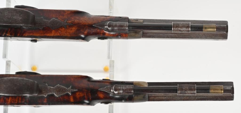 PAIR 19TH CENTURY I. RAFFTRY PERCUSSION PISTOLS