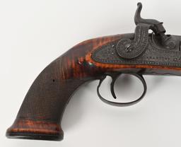 PAIR 19TH CENTURY I. RAFFTRY PERCUSSION PISTOLS