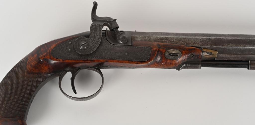 PAIR 19TH CENTURY I. RAFFTRY PERCUSSION PISTOLS