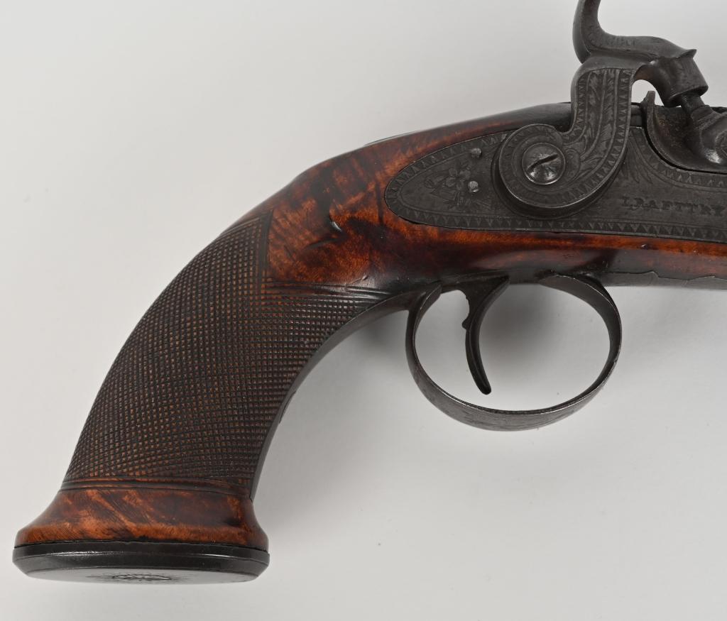 PAIR 19TH CENTURY I. RAFFTRY PERCUSSION PISTOLS
