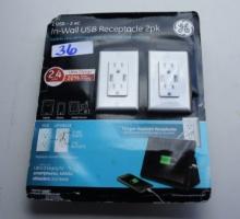 GE In-Wall USB Receptacle 2pk