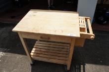 Rolling Wooden Kitchen Cart