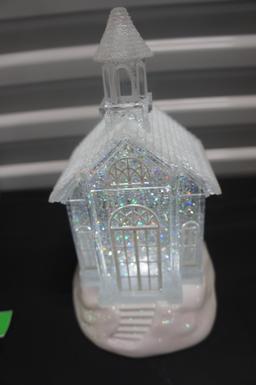 Cracker Barrel Acrylic Church Glitter Globe