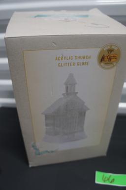 Cracker Barrel Acrylic Church Glitter Globe