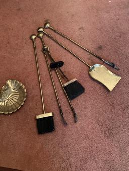 BRASS FIREPLACE SET