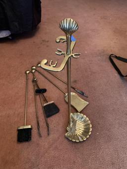BRASS FIREPLACE SET