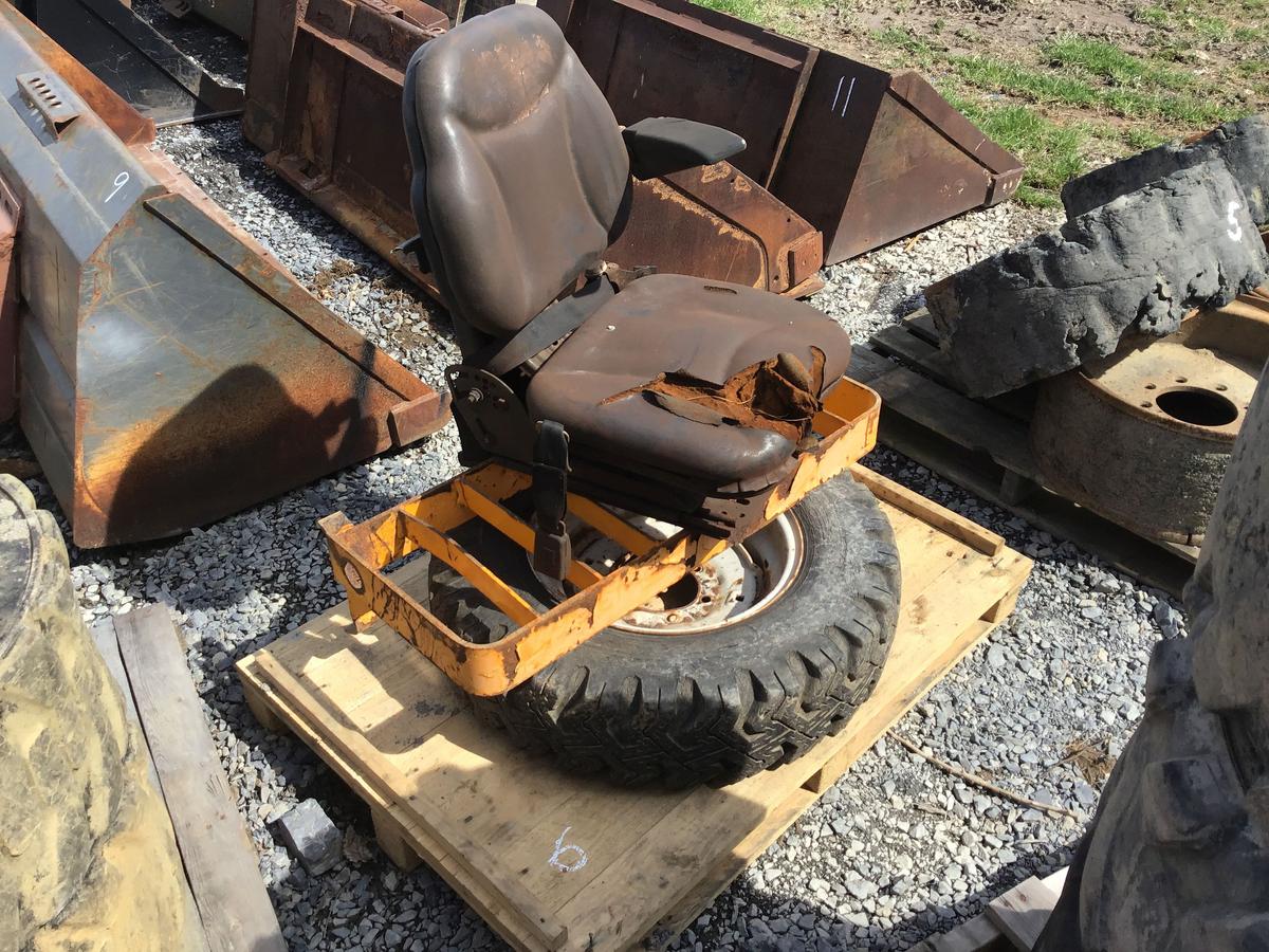 TRACTOR SEAT, FRONT GRILLE AND 1 TIRE