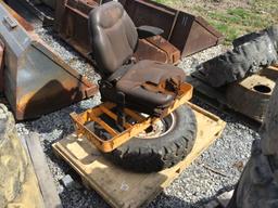 TRACTOR SEAT, FRONT GRILLE AND 1 TIRE