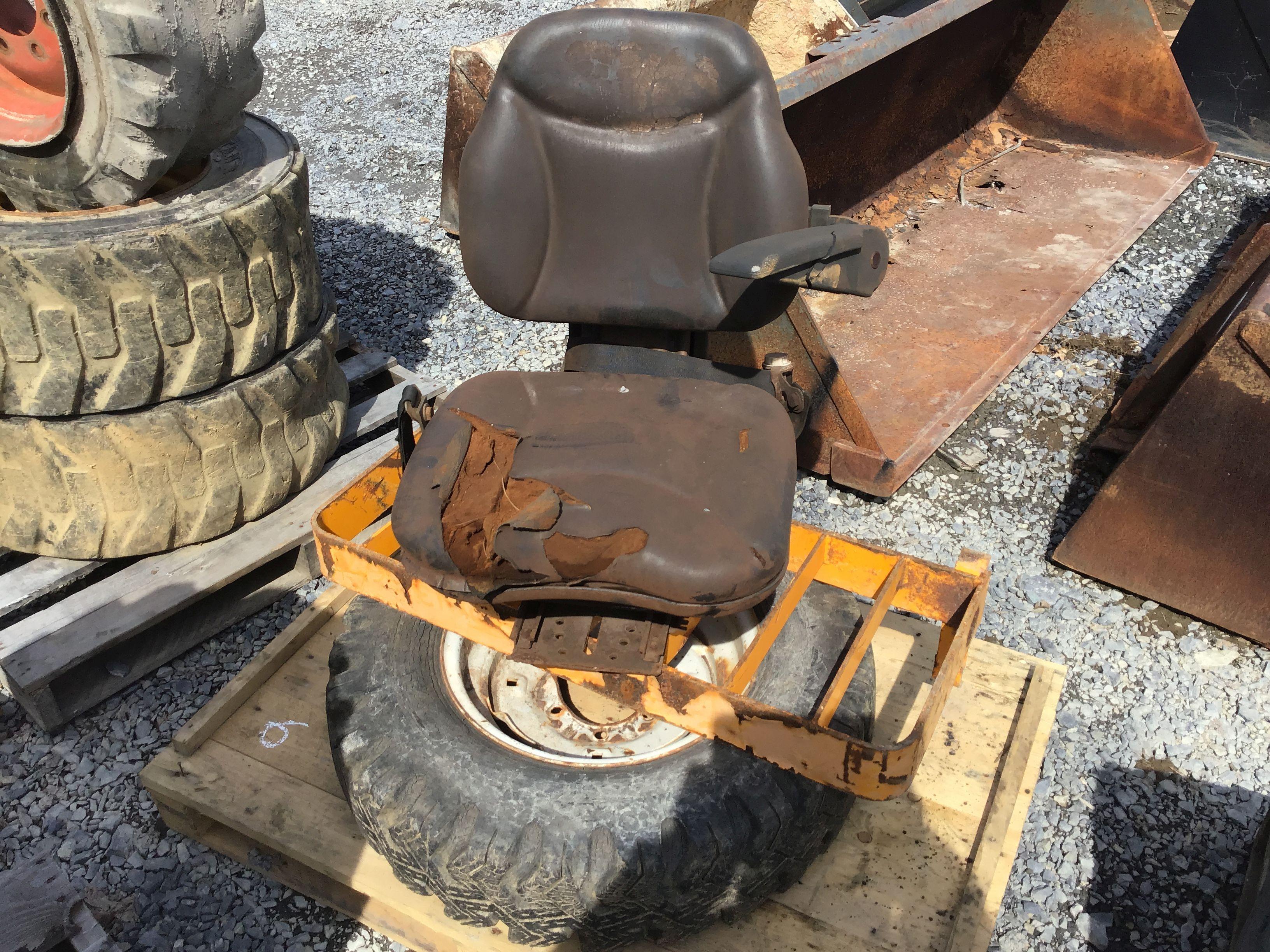TRACTOR SEAT, FRONT GRILLE AND 1 TIRE