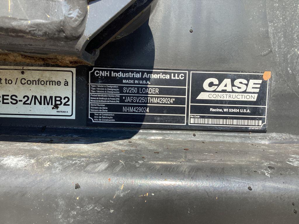 2017 CASE SV250 SKID STEER LOADER