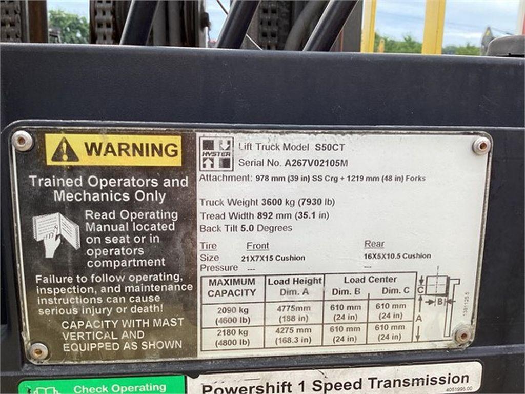 2017 HYSTER S50CT FORKLIFT