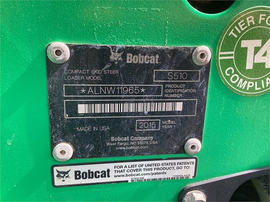 2015 BOBCAT S510 SKID STEER LOADER