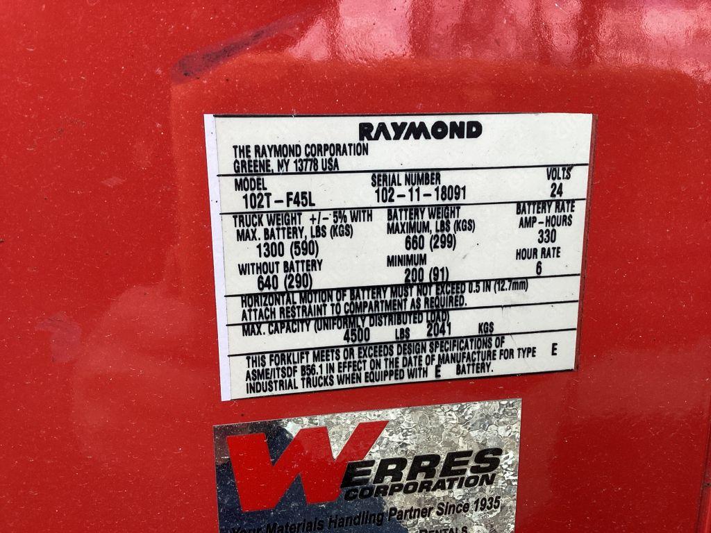 RAYMOND 102TF45L FORKLIFT