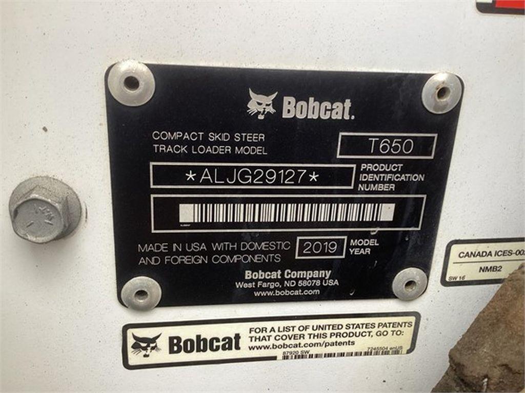 2019 BOBCAT T650 SKID STEER LOADER