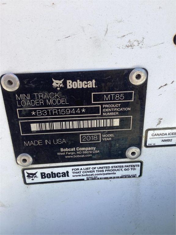 2018 BOBCAT MT85 SKID STEER LOADER