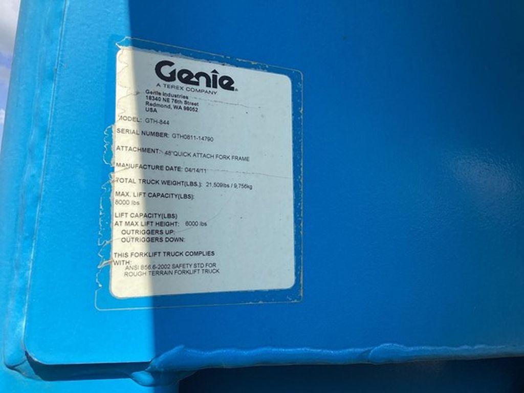 2011 GENIE GTH844 TELEHANDLER