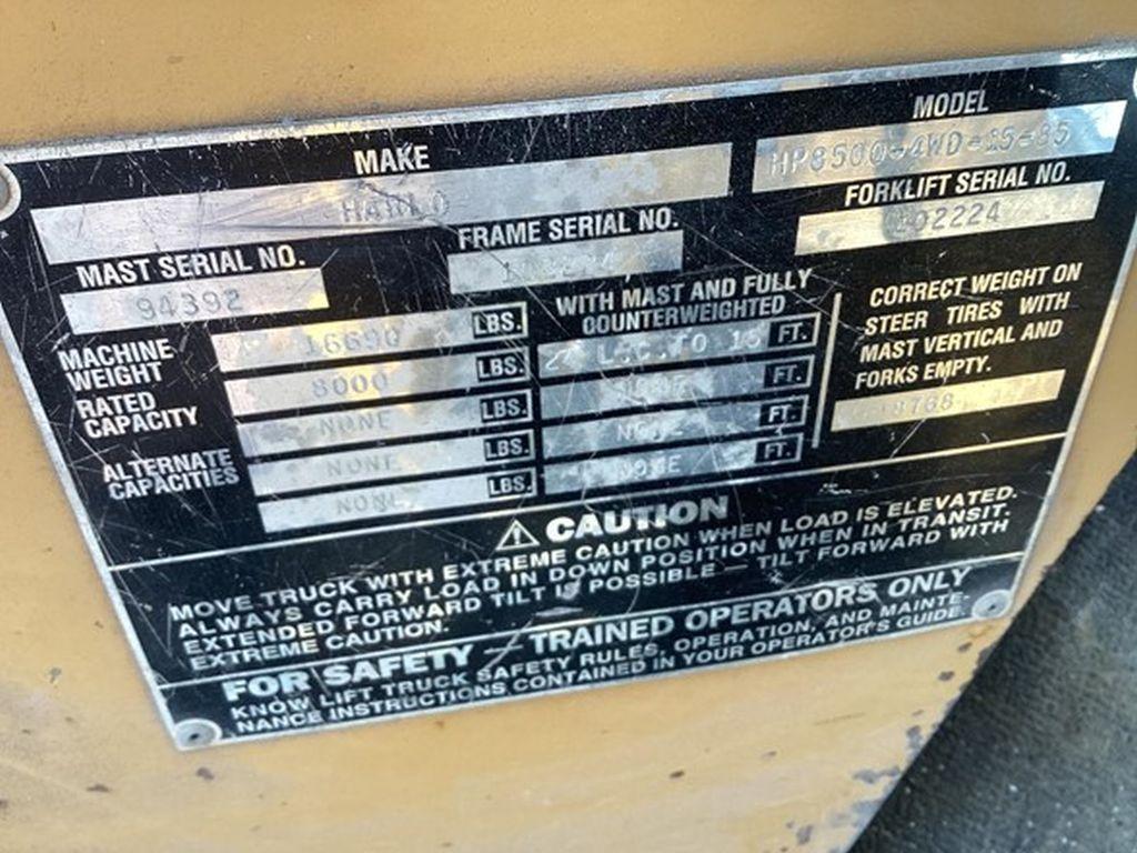2017 HARLO HP8500 ROUGH TERRAIN FORKLIFT