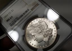 1884-CC Morgan Silver Dollar -NGC ms64