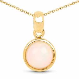 14K Yellow Gold Plated 0.85 Carat Genuine Ethiopian Opal .925 Sterling Silver Pendant