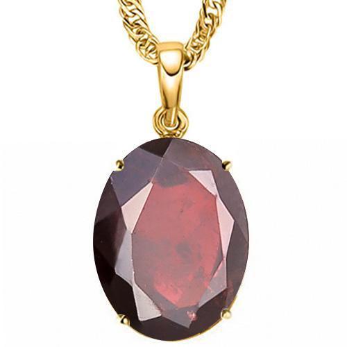 0.85 CTW GARNET 10K SOLID YELLOW GOLD OVAL SHAPE PENDANT