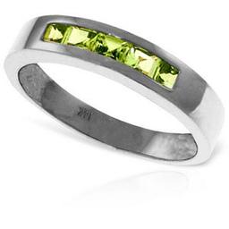 0.6 Carat 14K Solid White Gold Feelings Are Forever Peridot Ring