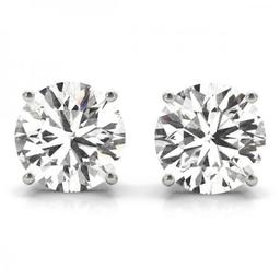 CERTIFIED 0.34 CTW D/SI2 LAB GROWN DIAMOND EARRINGS IN 14K WHITE GOLD