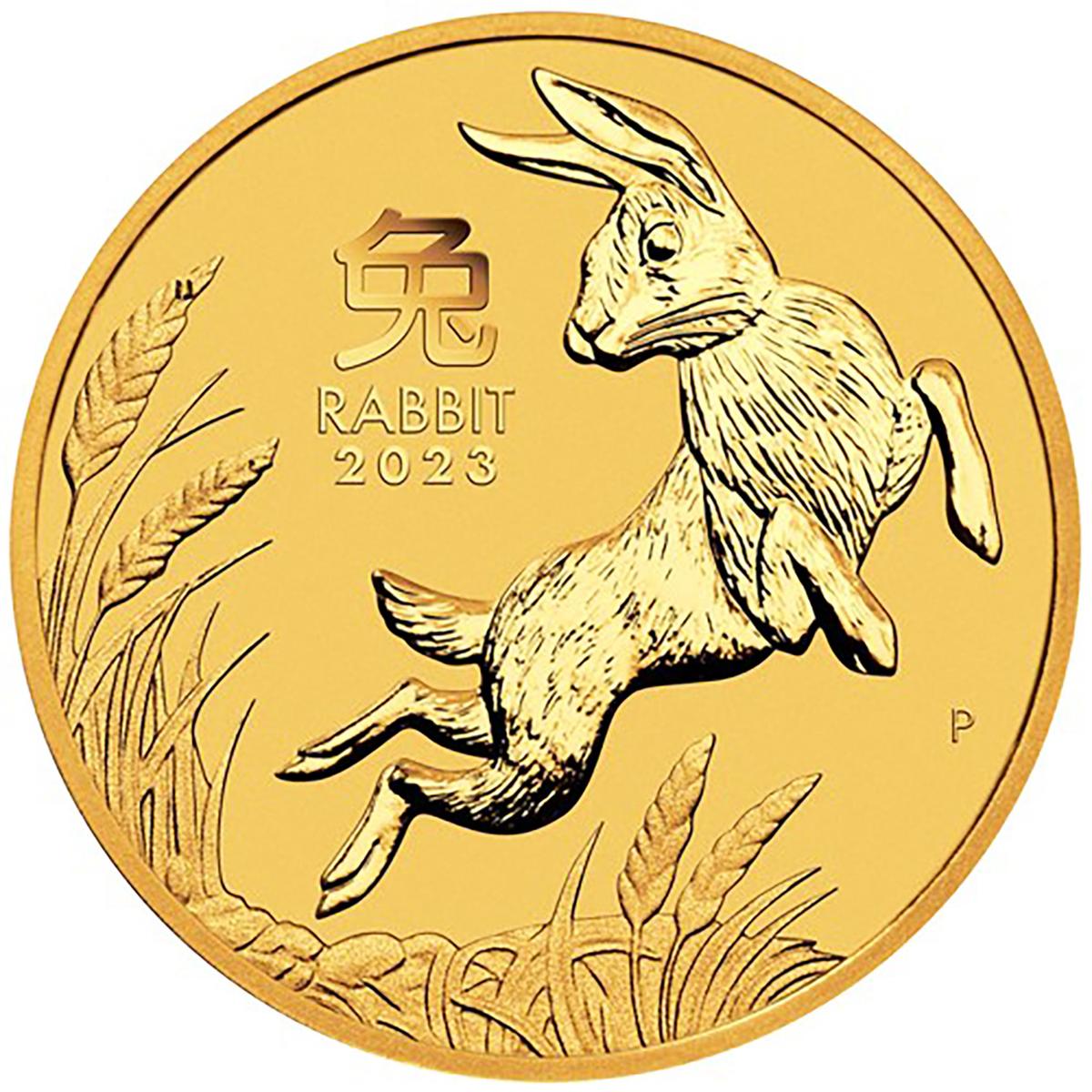 2023 Australia 2 oz Gold Lunar Rabbit BU (Series III)