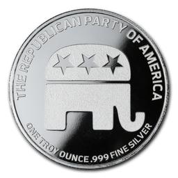 1 oz Silver Bullion Republican Party Round