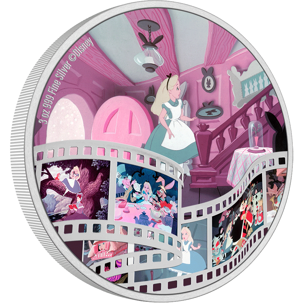 Disney Cinema Masterpieces - Alice in Wonderland 3oz Silver Coin