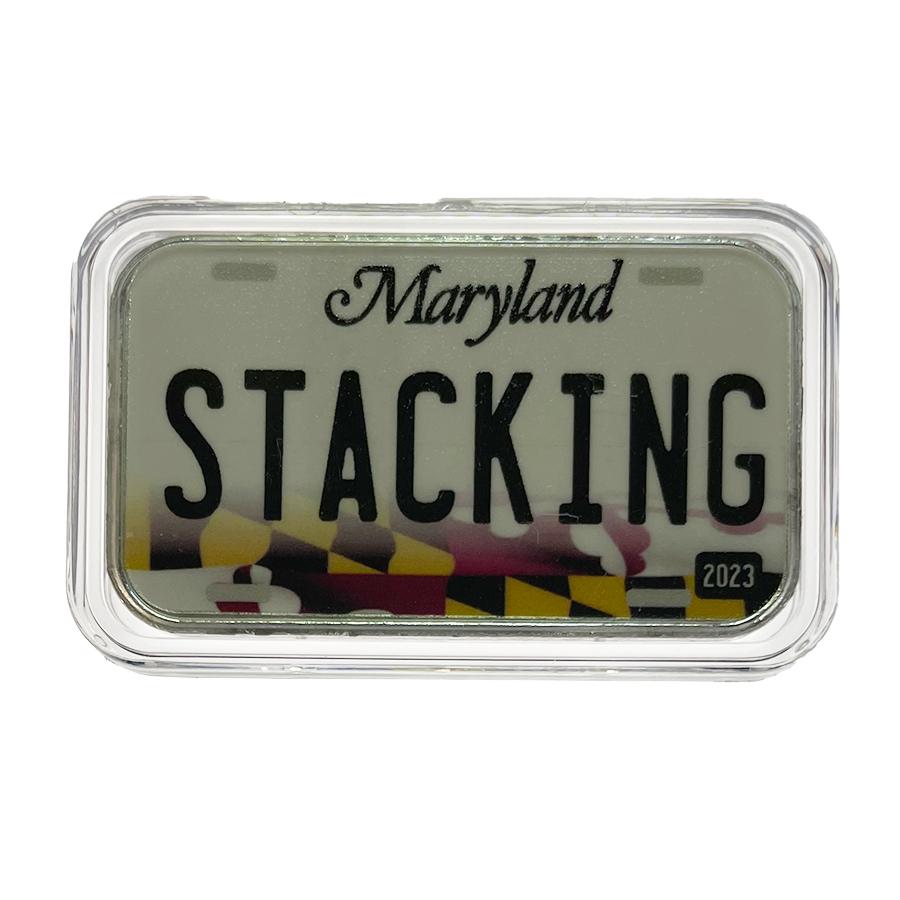 Maryland License Plate - Stacking Across America 1oz Silver Bar