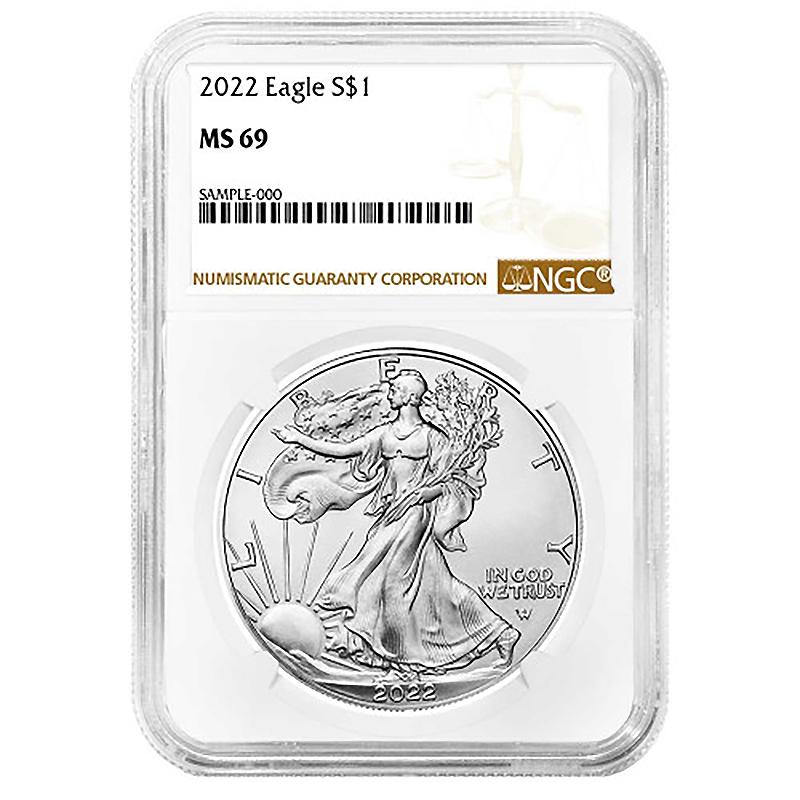 Certified Uncirculated Silver Eagle 2022 MS69 NGC