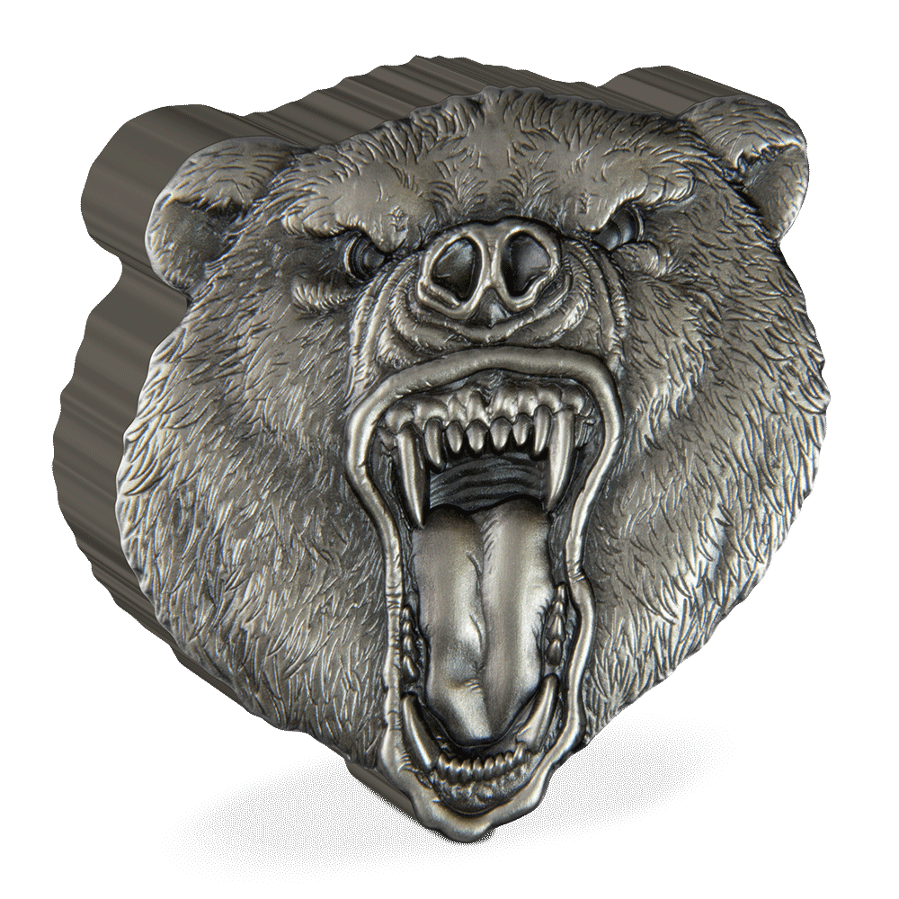 Fierce Nature - Grizzly Bear 2oz Silver Coin