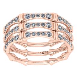 1.00 Ctw Si2/i1 Diamond 14K Rose Gold Men's Wedding Ring