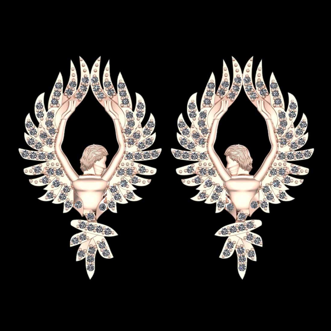 0.80 Ctw VS/SI1 Diamond 18K Rose Gold Earrings ALL DIAMOND ARE LAB GROWN