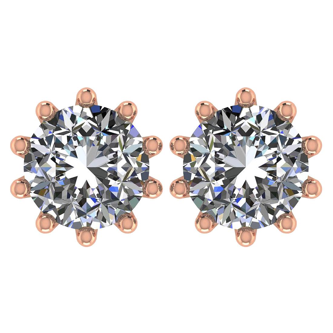 CERTIFIED 1 CTW ROUND E/VS1 DIAMOND (LAB GROWN Certified DIAMOND SOLITAIRE EARRINGS ) IN 14K YELLOW