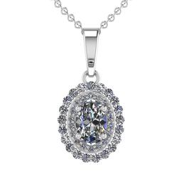 3.49 Ctw VS/SI1 Diamond Prong Set 14K White Gold Necklace (ALL DIAMOND ARE LAB GROWN )