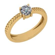 CERTIFIED 1.28 CTW D/VS1 ROUND (LAB GROWN Certified DIAMOND SOLITAIRE RING ) IN 14K YELLOW GOLD